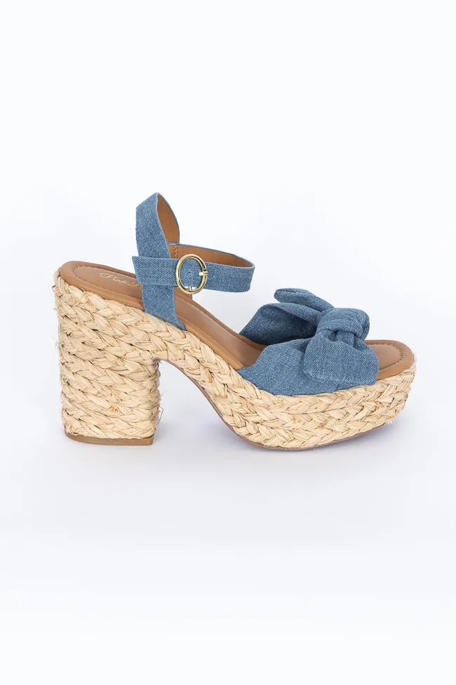 Kacey Chambray Bow Woven Heels sold by Pink Lily product image thumbnail 5