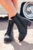 Harley Black Rhinestone Combat Boots FINAL SALE sold by Pink Lily