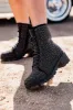 Harley Black Rhinestone Combat Boots FINAL SALE sold by Pink Lily