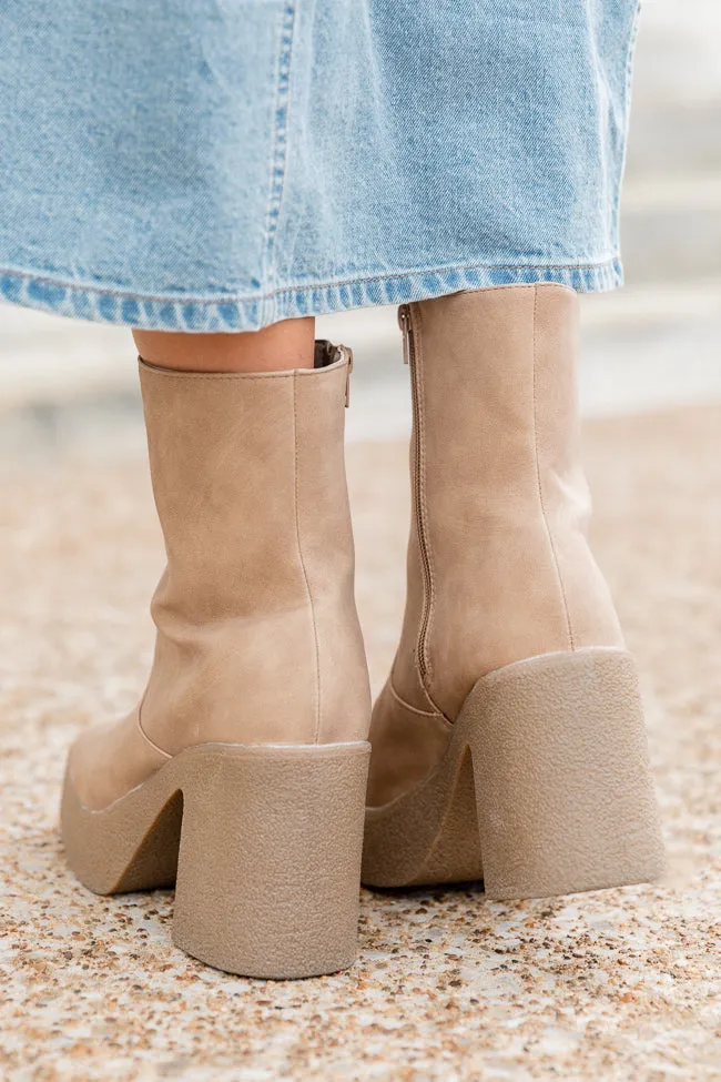 Hilary Tan Square Toe Platform Booties FINAL SALE sold by Pink Lily product image thumbnail 4