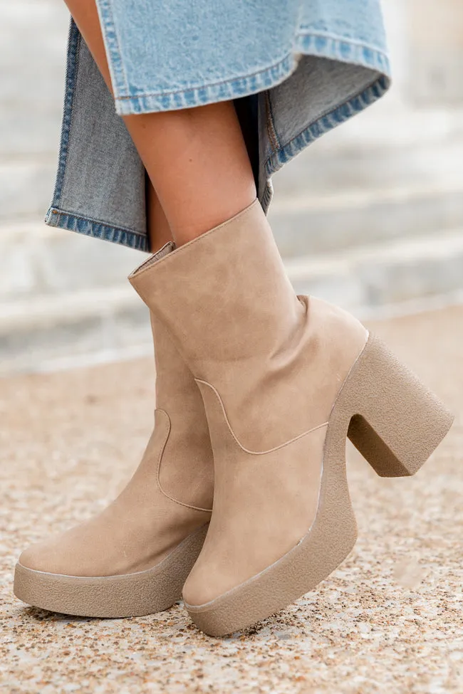Hilary Tan Square Toe Platform Booties FINAL SALE sold by Pink Lily product image thumbnail 3