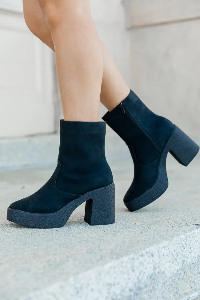 Hilary Black Square Toe Platform Booties FINAL SALE sold by Pink Lily