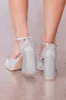 Eve Silver Chunky Sparkle Heel  FINAL SALE sold by Pink Lily
