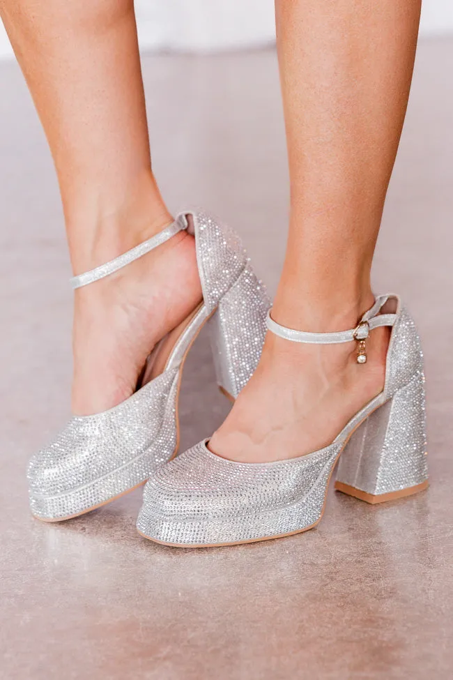 Eve Silver Chunky Sparkle Heel FINAL SALE sold by Pink Lily product image thumbnail 2