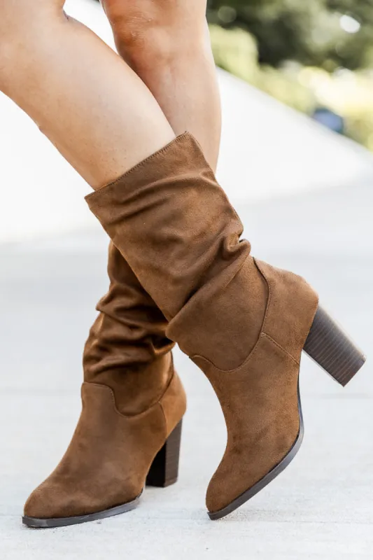 Christie Coffee Slouchy Suede Boots FINAL SALE sold by Pink Lily