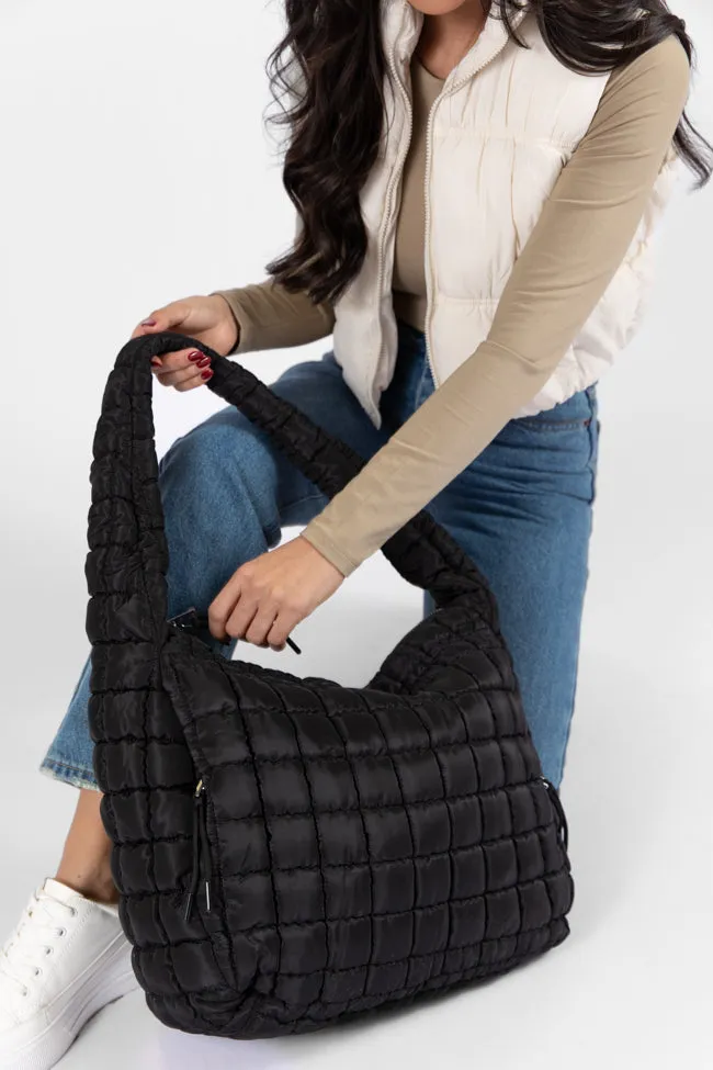 Black Quilted Carry All Bag DOORBUSTER sold by Pink Lily product image thumbnail 2