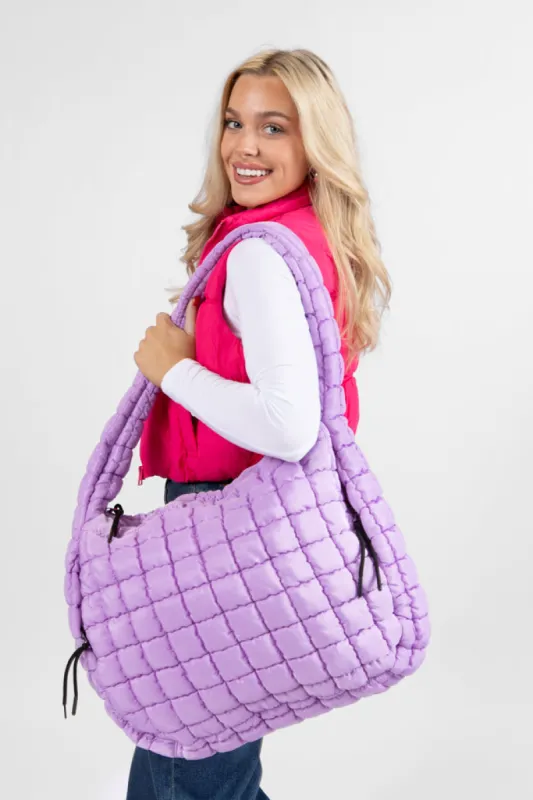 Lilac Quilted Carry All Bag DOORBUSTER sold by Pink Lily