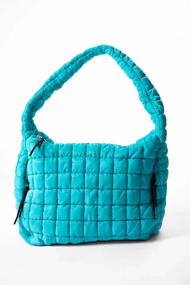Turquoise Blue Quilted Carry All Bag sold by Pink Lily product image thumbnail 5