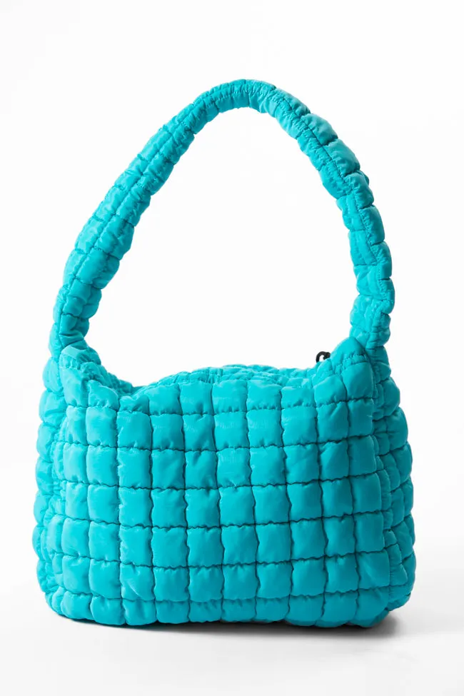 Turquoise Blue Quilted Carry All Bag sold by Pink Lily product image thumbnail 2