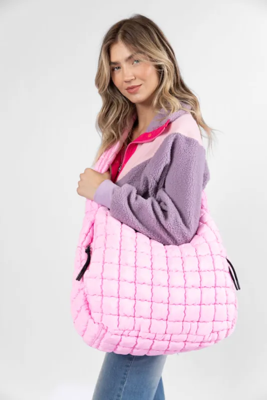 Light Pink Quilted Carry All Bag DOORBUSTER sold by Pink Lily