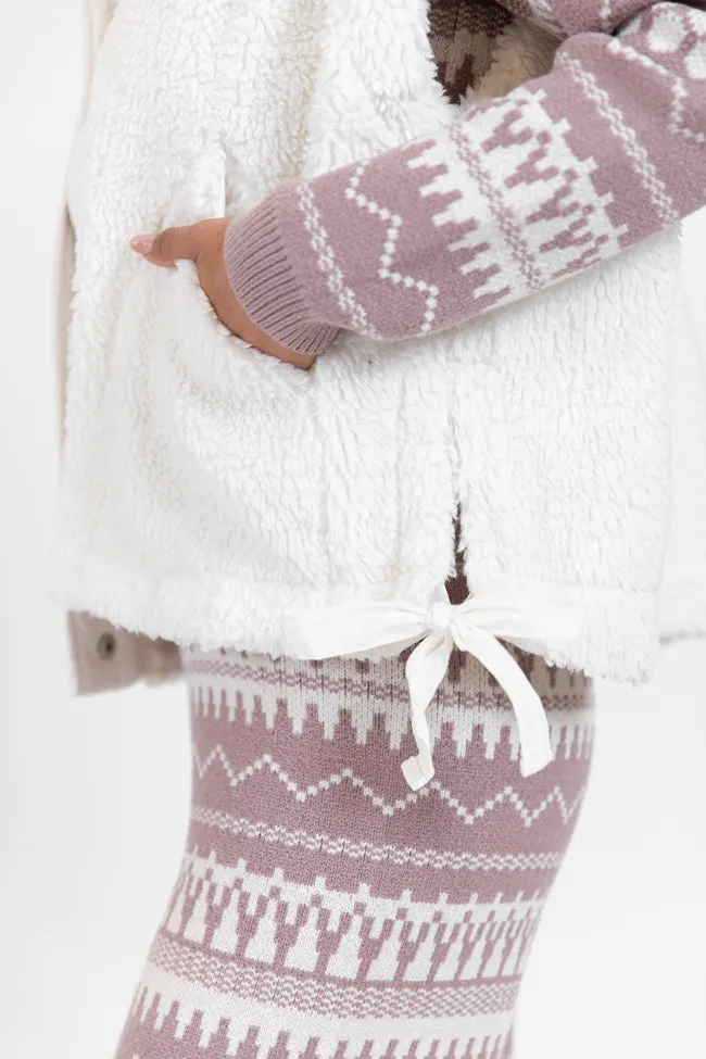 Feel It All White Oversized Sherpa Vest FINAL SALE sold by Pink Lily product image thumbnail 4