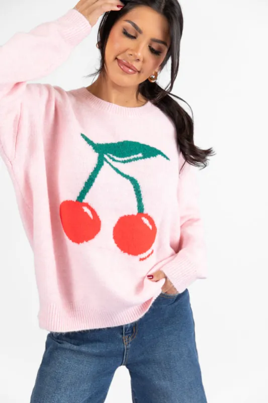 Mon Cheri Pink Cherry Sweater FINAL SALE sold by Pink Lily
