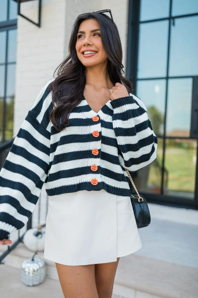 Boo Buttons Black and White Striped Cardigan Macy Blackwell X Pink Lily FINAL SALE sold by Pink Lily product image thumbnail 3