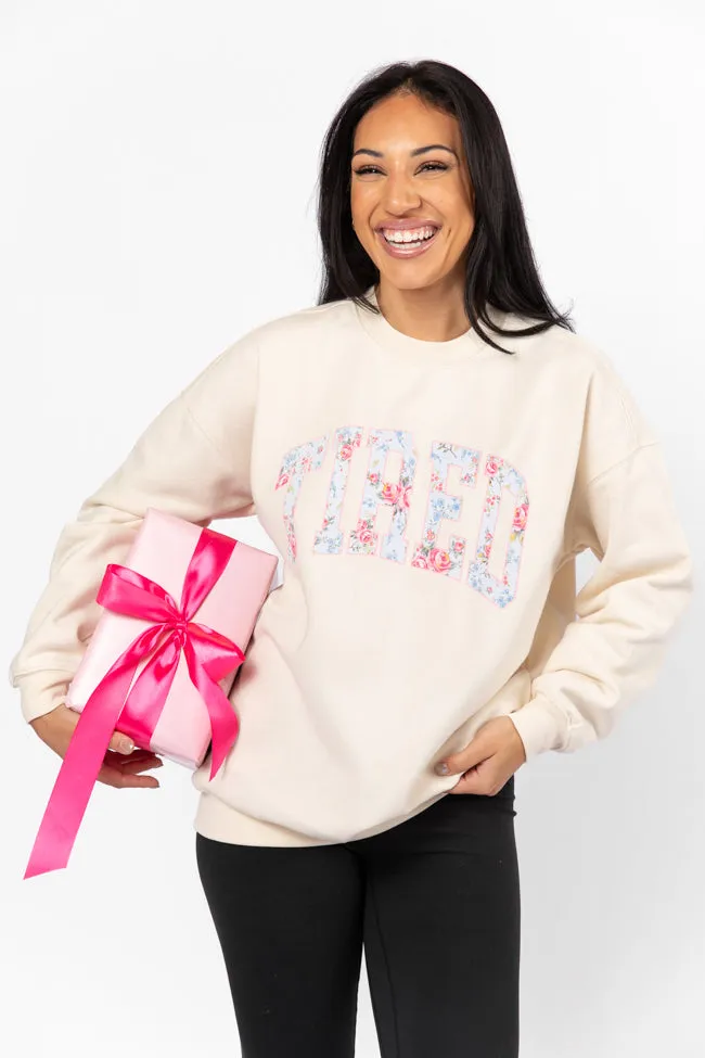 Tired Cream Oversized Graphic Sweatshirt sold by Pink Lily product image thumbnail 5