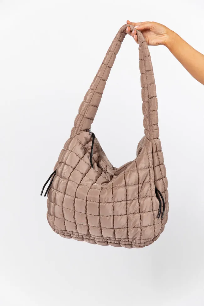 Tan Quilted Carry All Bag SALE sold by Pink Lily