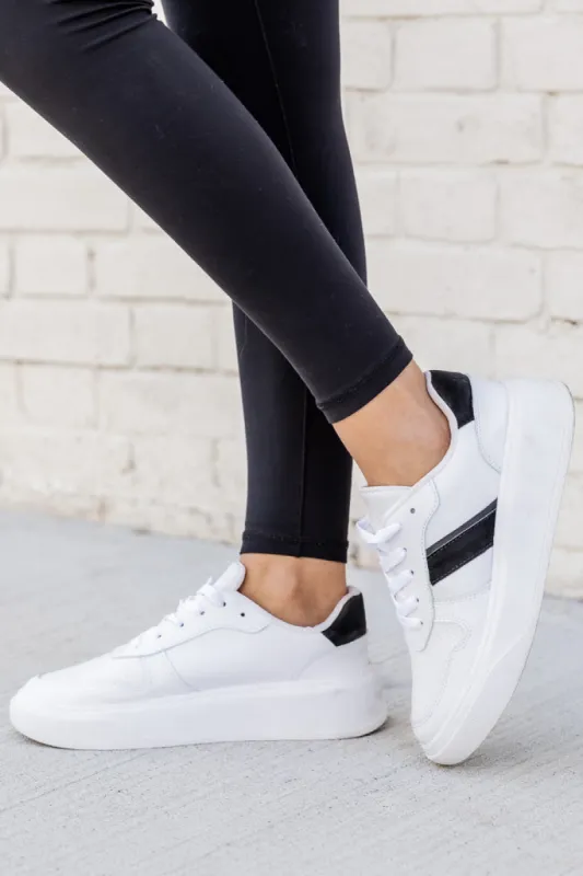 Maren Black Stripe Sneakers FINAL SALE sold by Pink Lily