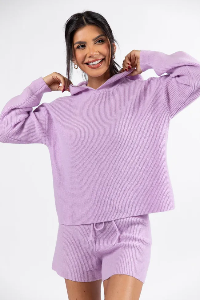 Cloud Chaser Lilac Sweater Knit Hoodie FINAL SALE sold by Pink Lily product image thumbnail 4