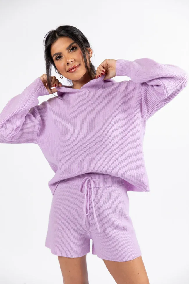 Cloud Chaser Lilac Sweater Knit Hoodie FINAL SALE sold by Pink Lily