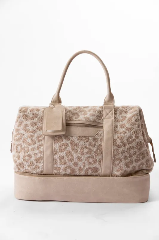 Tan Leopard Weekender DOORBUSTER sold by Pink Lily