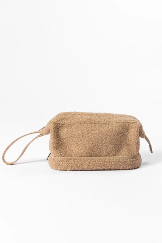 Brown Sherpa Pouch DOORBUSTER sold by Pink Lily