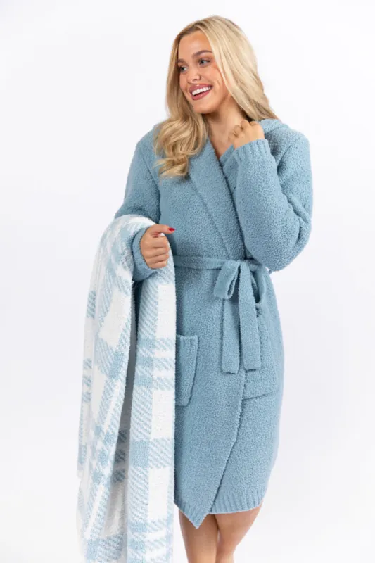 It Was All A Dream Hooded Light Blue Robe FINAL SALE sold by Pink Lily