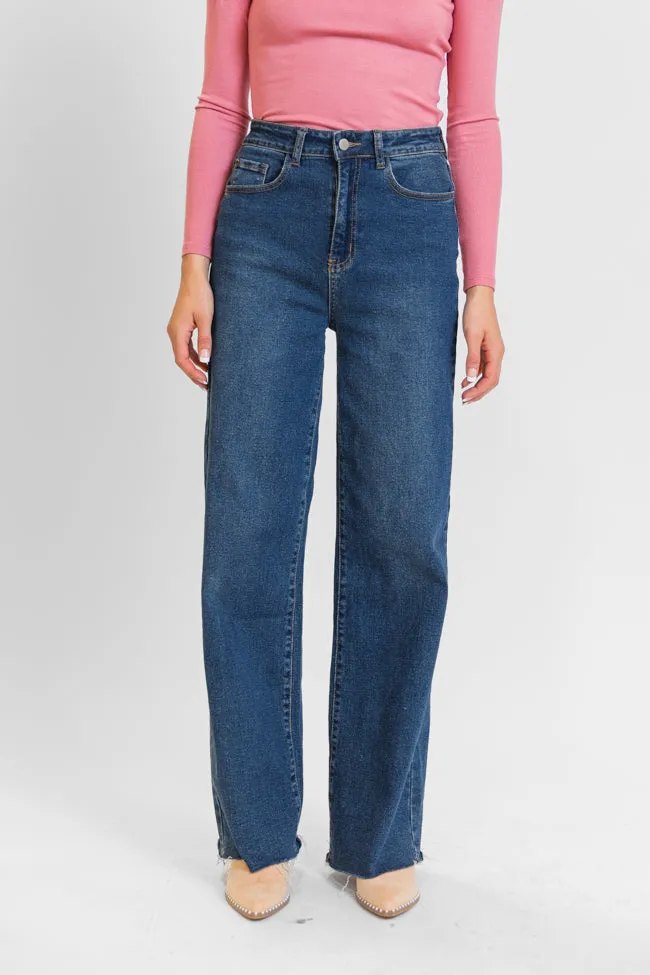 Kelsea Dark Wash Wide Leg Tall Jeans FINAL SALE sold by Pink Lily product image thumbnail 2