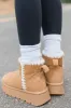 Cassie Chestnut Embroidered Mini Boots FINAL SALE sold by Pink Lily