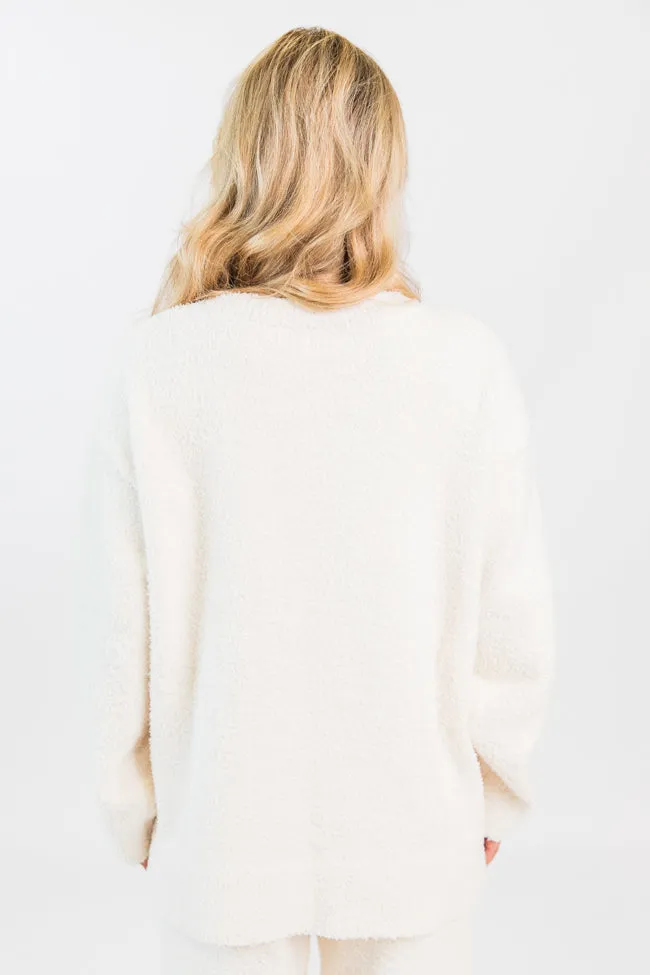 Dawn Ivory Fuzzy V-neck Sweater FINAL SALE sold by Pink Lily product image thumbnail 5