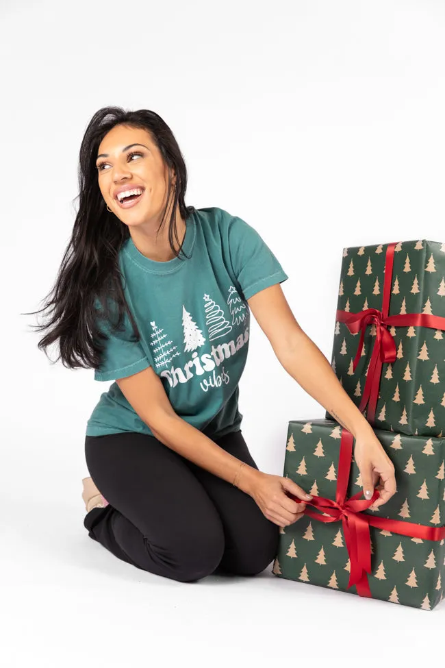 Christmas Vibes Emerald Comfort Color Graphic Tee DOORBUSTER sold by Pink Lily product image thumbnail 3