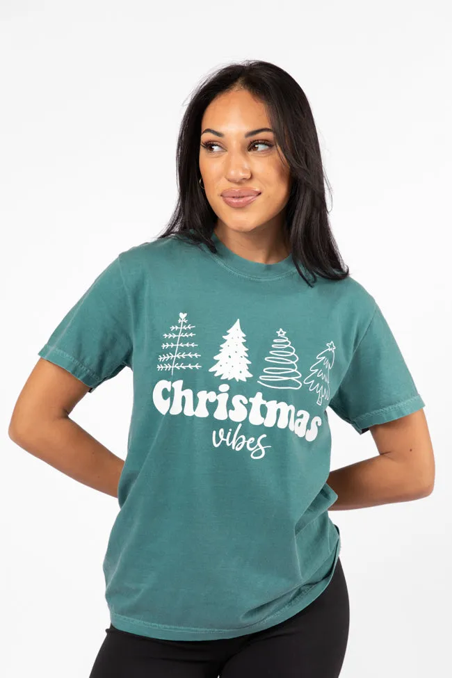 Christmas Vibes Emerald Comfort Color Graphic Tee DOORBUSTER sold by Pink Lily product image thumbnail 2