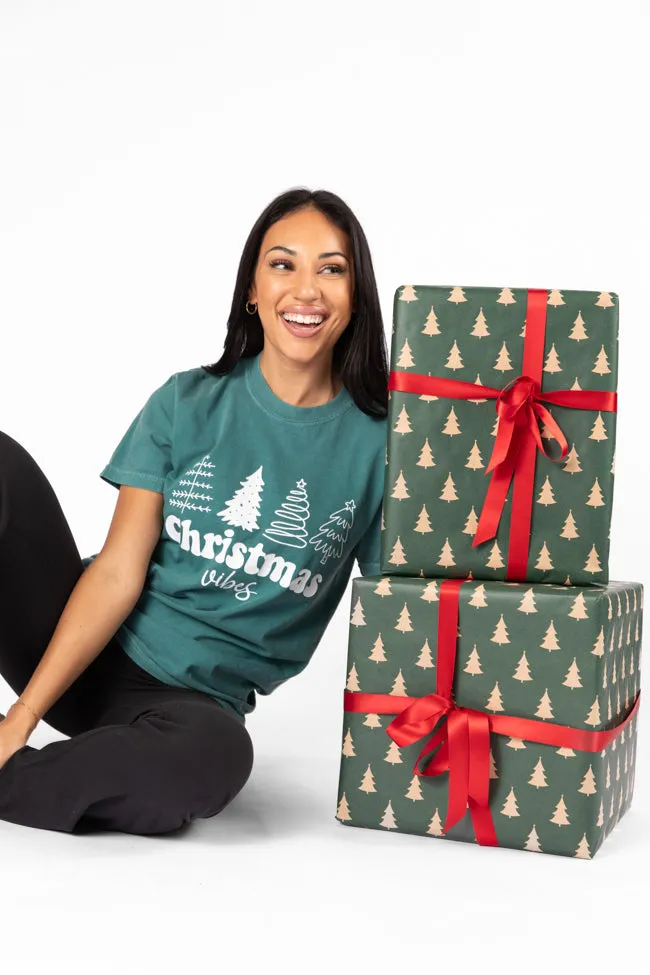 Christmas Vibes Emerald Comfort Color Graphic Tee DOORBUSTER sold by Pink Lily