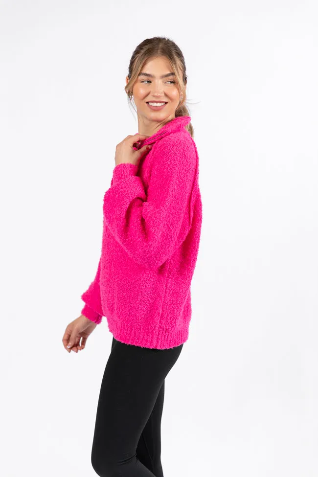 Signature Move Pink Fuzzy Quarter Zip Pullover FINAL SALE sold by Pink Lily product image thumbnail 5