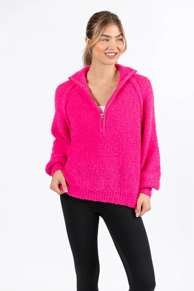 Signature Move Pink Fuzzy Quarter Zip Pullover FINAL SALE sold by Pink Lily product image thumbnail 4
