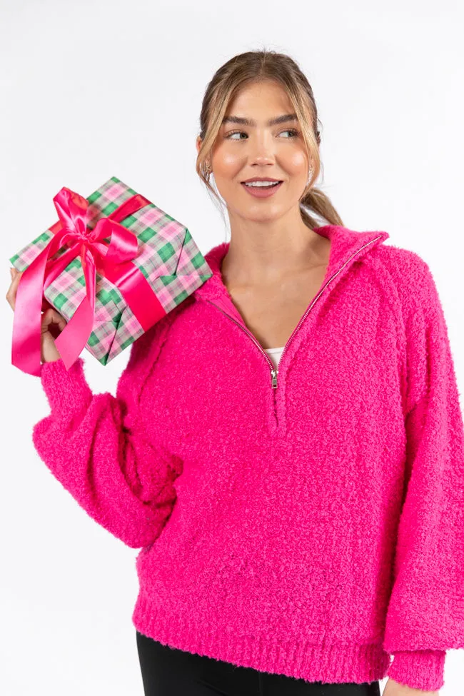 Signature Move Pink Fuzzy Quarter Zip Pullover FINAL SALE sold by Pink Lily product image thumbnail 2