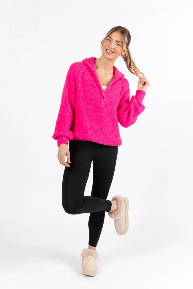 Signature Move Pink Fuzzy Quarter Zip Pullover FINAL SALE sold by Pink Lily product image thumbnail 3