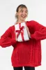 Wide Open Spaces Red Chenille Cable Knit Oversized Sweater FINAL SALE sold by Pink Lily