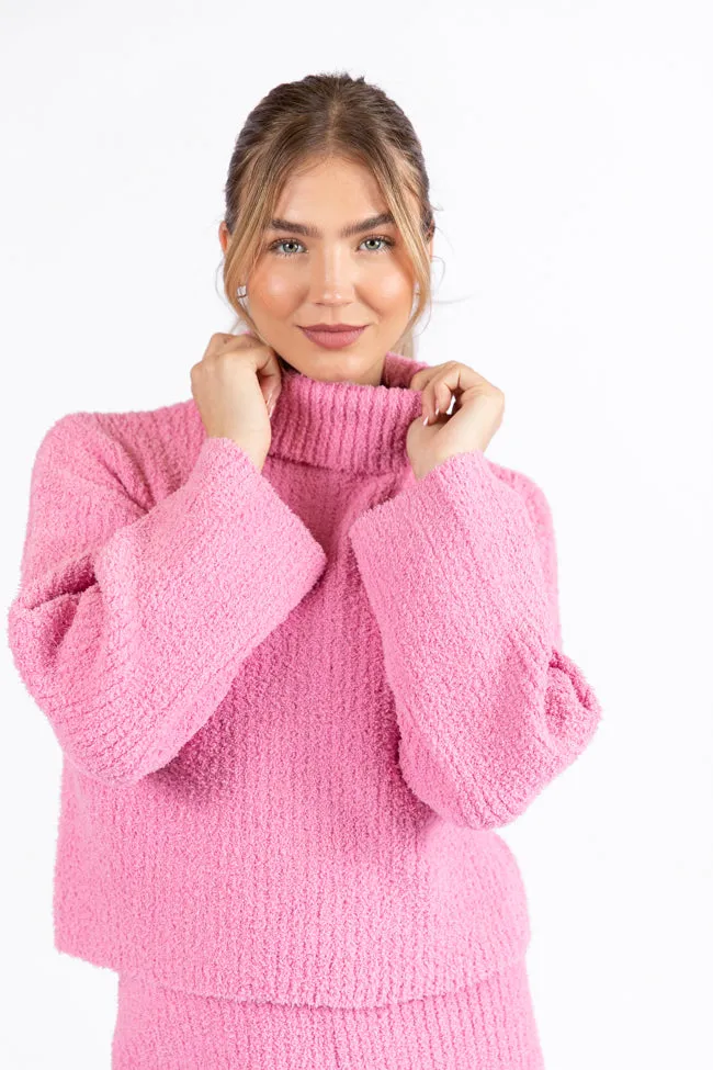 Keep It Comfy Candy Pink Fuzzy Turtleneck Sweater Set FINAL SALE sold by Pink Lily product image thumbnail 4