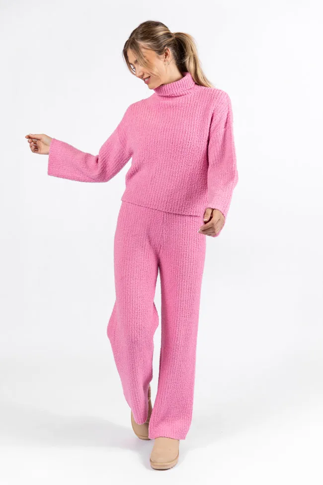 Keep It Comfy Candy Pink Fuzzy Turtleneck Sweater Set FINAL SALE sold by Pink Lily product image thumbnail 2