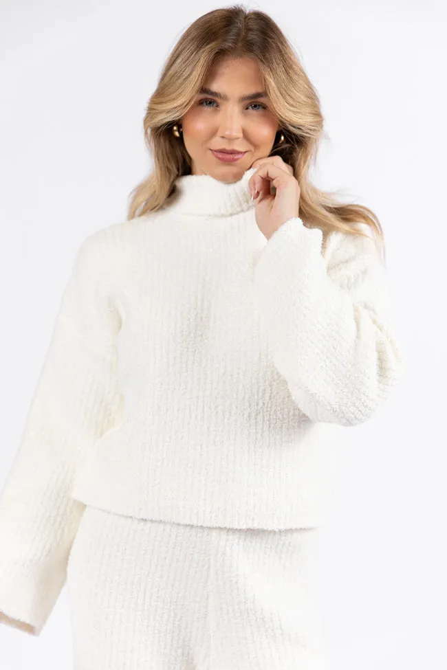 Keep It Comfy Ivory Fuzzy Turtleneck Sweater Set FINAL SALE sold by Pink Lily product image thumbnail 3