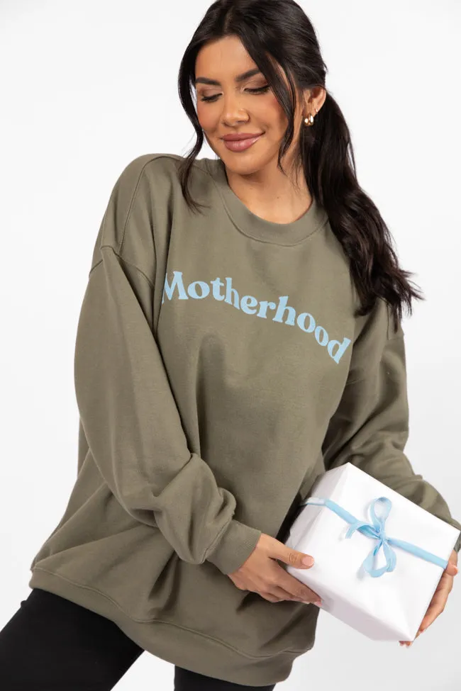 Motherhood Olive Oversized Graphic Sweatshirt sold by Pink Lily