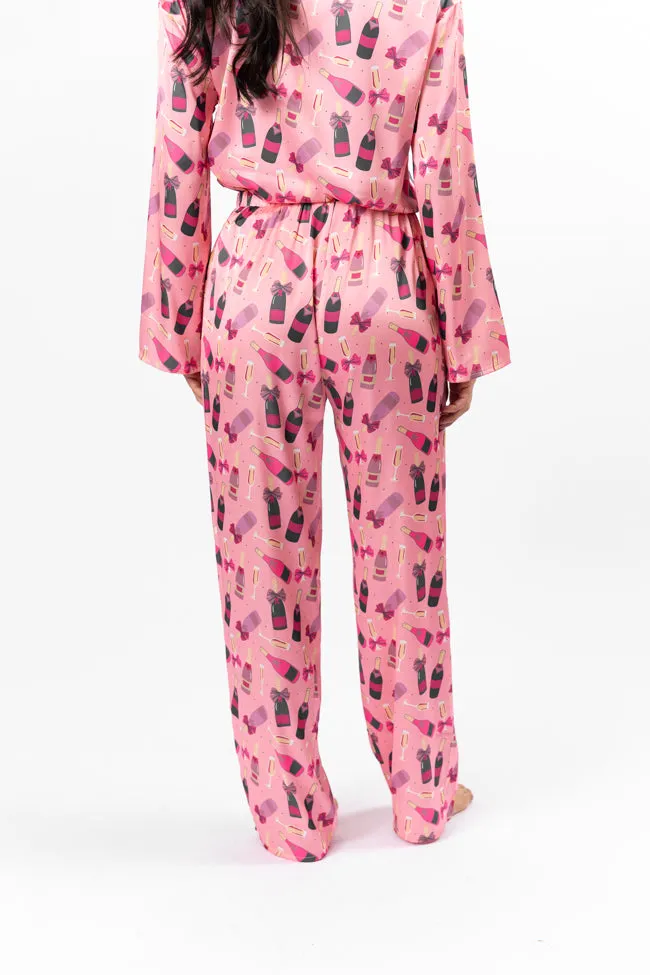 No Place Like Home Pink Silk Champagne Pajama Pants FINAL SALE sold by Pink Lily product image thumbnail 4