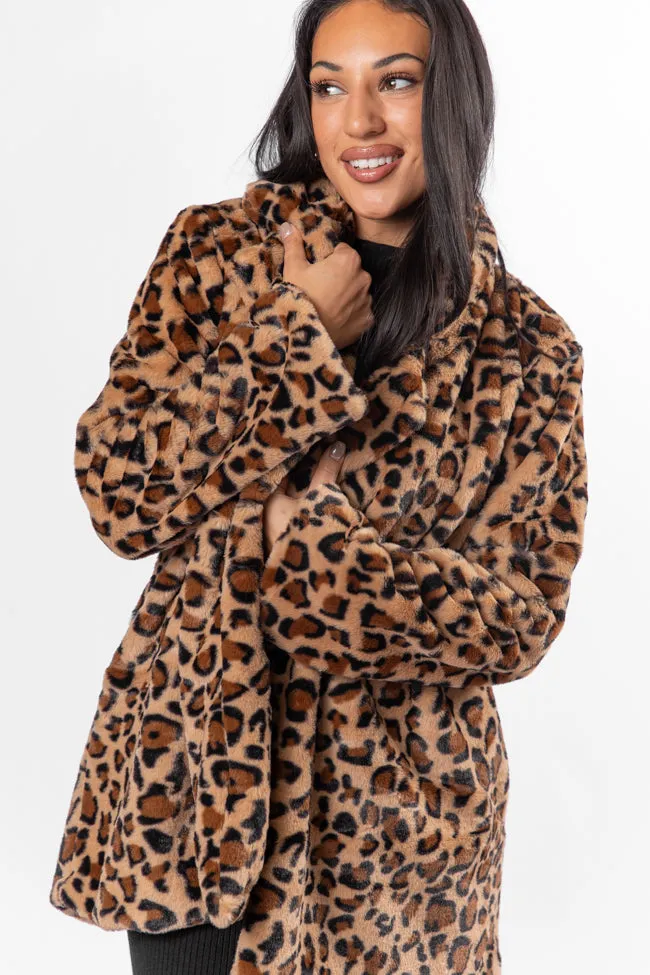 I Won't Give Up Brown Leopard Fur Coat SALE sold by Pink Lily product image thumbnail 5