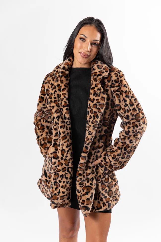 I Won't Give Up Brown Leopard Fur Coat SALE sold by Pink Lily product image thumbnail 3