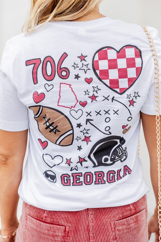 Georgia 706 White Graphic Tee sold by Pink Lily