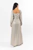 Holiday Magic Silver Shimmer Rouched Maxi Dress FINAL SALE sold by Pink Lily