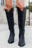 Shania Black Cowboy Boot sold by Pink Lily