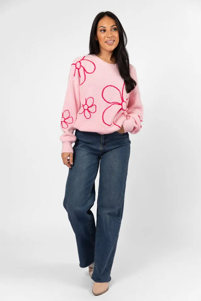 Hold My Hand Pink Floral Sweater sold by Pink Lily product image thumbnail 2