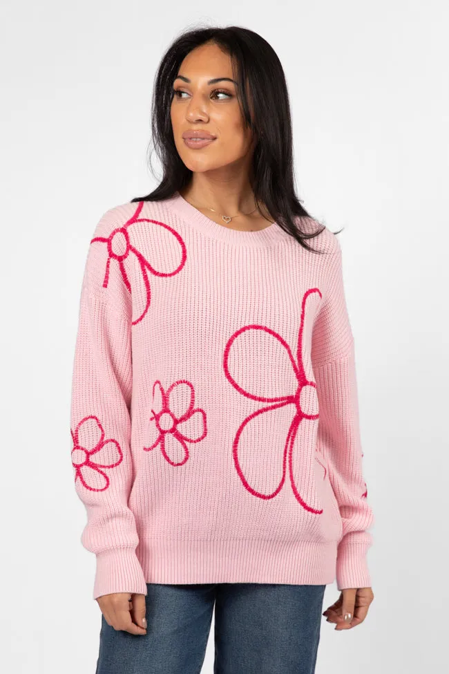 Hold My Hand Pink Floral Sweater sold by Pink Lily product image thumbnail 3