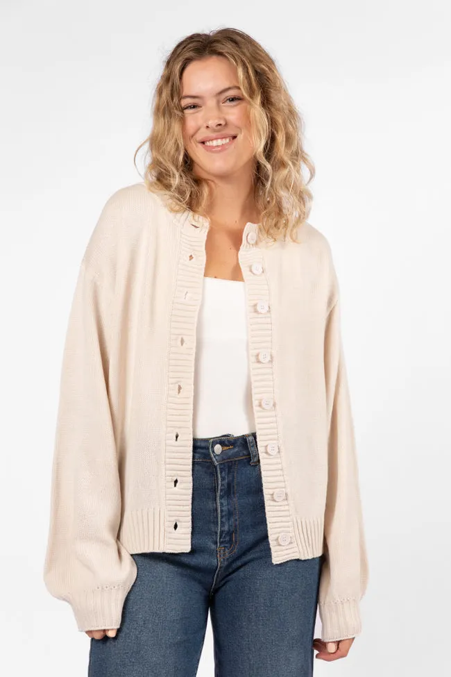All We Have Beige Button Front Cardigan FINAL SALE sold by Pink Lily