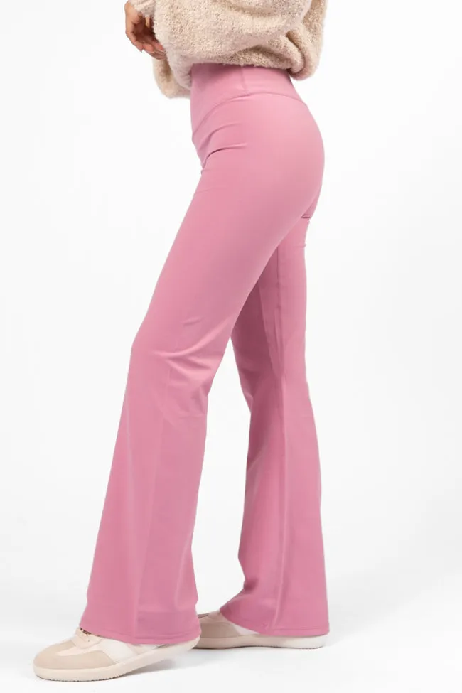 Get Moving Pink Flare Knit Leggings FINAL SALE sold by Pink Lily product image thumbnail 3